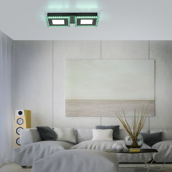 Lampe de plafonnier LED à intensité variable RBG Changement de couleur Télécommande