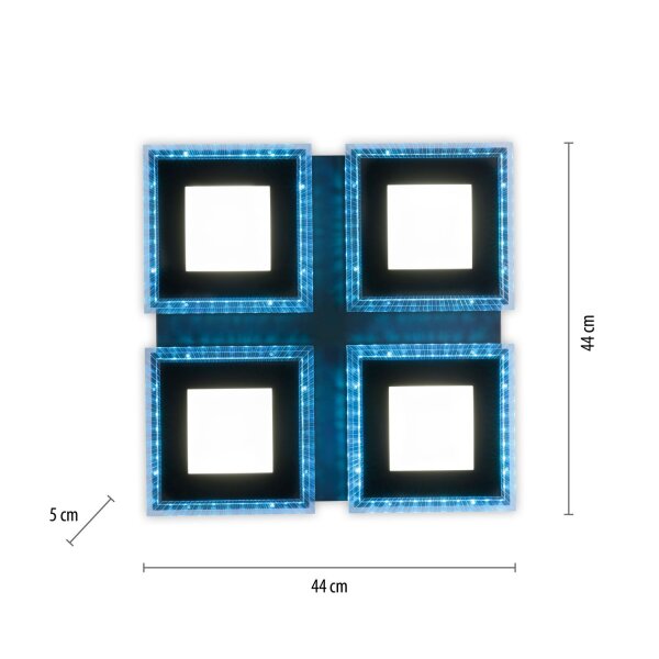 Plafonnier LED à intensité variable RBG Light 17 W Télécommande