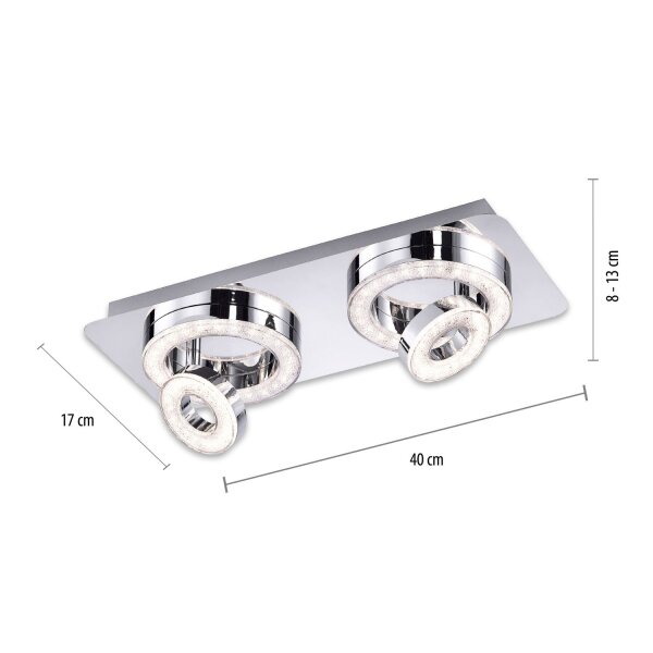 Spot de plafond LED métal flexible 3000 K 1200 lm chrome
