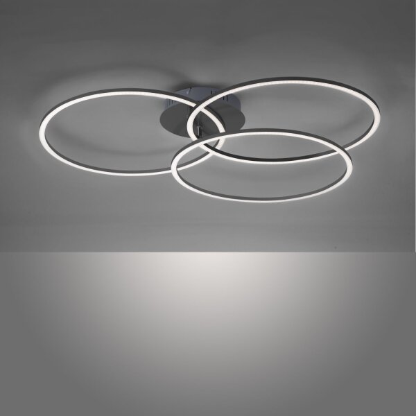 Plafonnier LED métal noir 12 W 1500 lm mobile