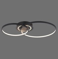 Plafonnier LED stylé Métal noir 3000 K anneaux