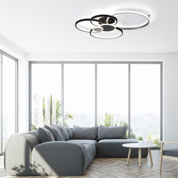 LED Deckenlampe Schwarz Aluminium Metall L:85 cm 35 W