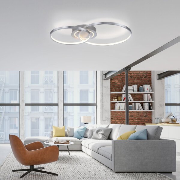 Plafonnier LED stylé en aluminium 3000 K anneaux