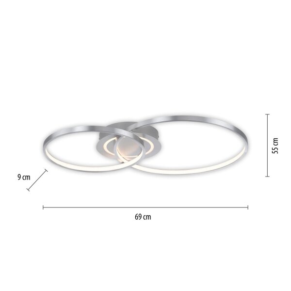Plafonnier LED stylé en aluminium 3000 K anneaux