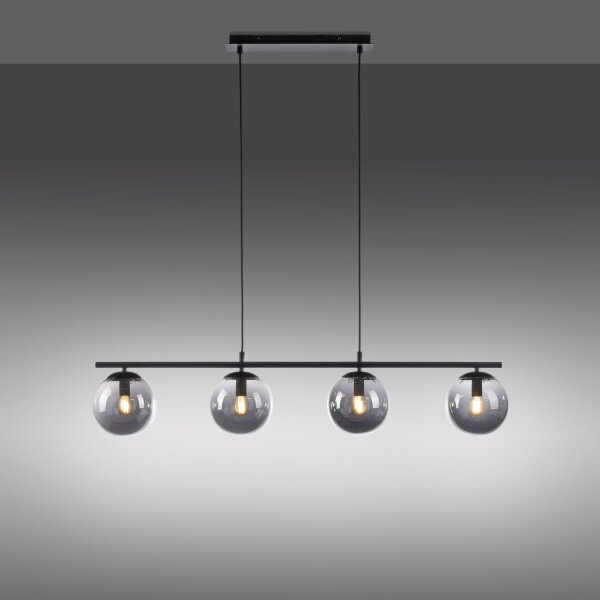 Suspension allongée en verre fumé 100 cm E14 confortable