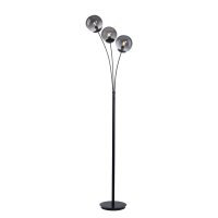 Confortable lampadaire en verre fum&eacute; 185 cm E14...