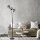 Confortable lampadaire en verre fumé 185 cm E14 à faible éblouissement