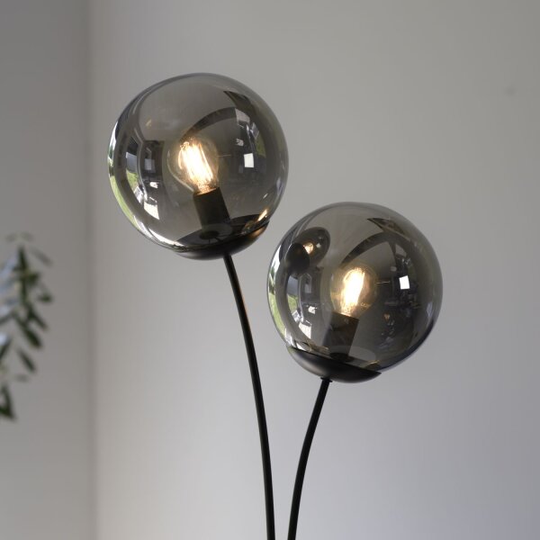 Lampe de table confortable en verre fumé 60 cm E14 à faible éblouissement
