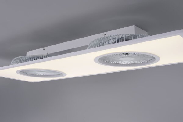 Lampe de plafonnier à LED avec ventilateurs Blanc 3100 lm dimmable