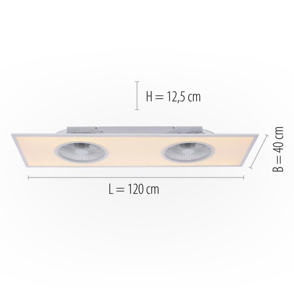 Lampe de plafonnier à LED avec ventilateurs Blanc 3100 lm dimmable