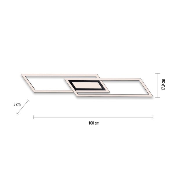 Lampe de plafonnier LED à intensité variable Métal noir 100 cm 5600 lm