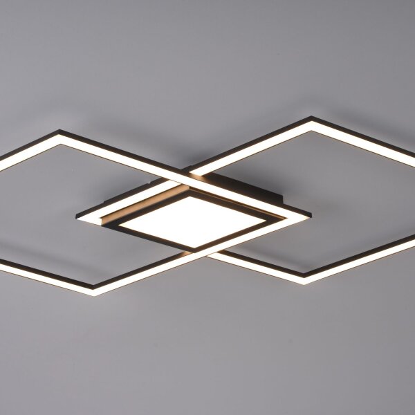 Lampe de plafonnier LED à intensité variable Métal noir L:106 cm 3000 K