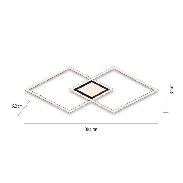 Lampe de plafonnier LED à intensité variable Métal noir L:106 cm 3000 K