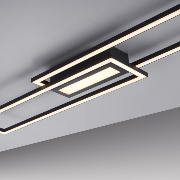 Dimmbare LED Deckenlampe Metall Schwarz warmweiß 3000 K