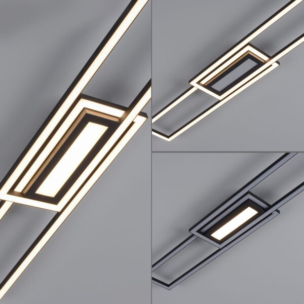 Dimmbare LED Deckenlampe Metall Schwarz warmweiß 3000 K