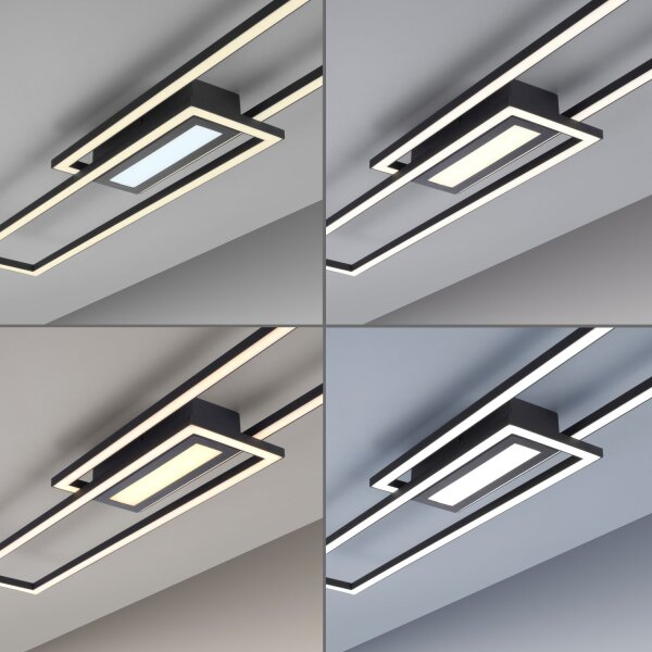 Dimmbare LED Deckenlampe Metall Schwarz warmweiß 3000 K