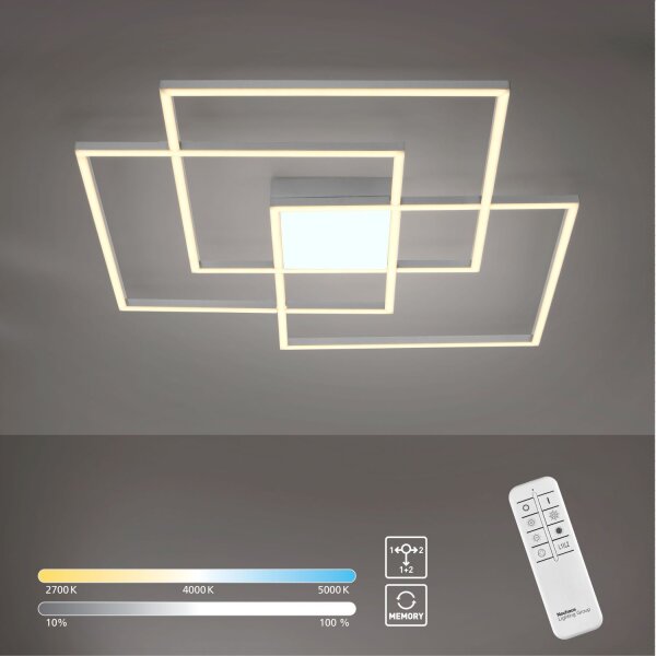 LED Deckenleuchte dimmbar Metall in Stahl L:75 cm 12 W