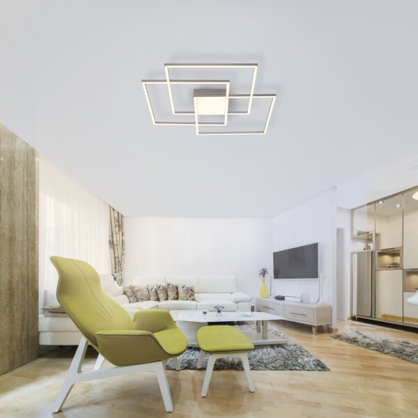 LED Deckenleuchte dimmbar Metall in Stahl L:75 cm 12 W