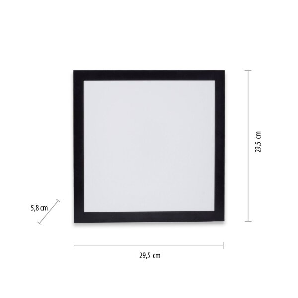 Flache LED Deckenlampe Schwarz B:29,5 cm 6 W 750 lm