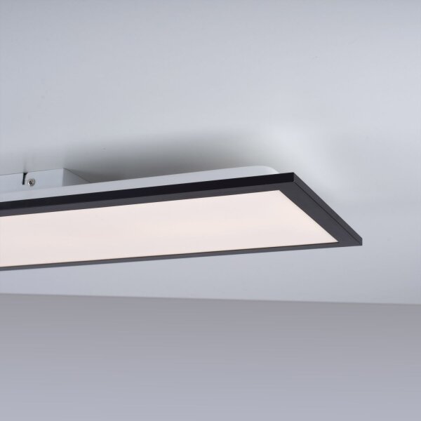 Flache LED Deckenlampe Schwarz L:79,5 cm 14 W 3000 K