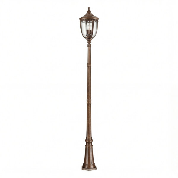 XXL Gartenlaterne Bronze Metall Glas IP44 H:243 cm E14