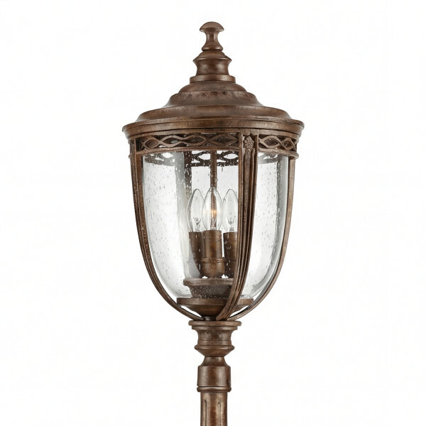 XXL Gartenlaterne Bronze Metall Glas IP44 H:243 cm E14