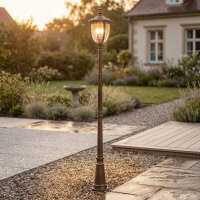 XXL Gartenlaterne Bronze Metall Glas IP44 H:243 cm E14