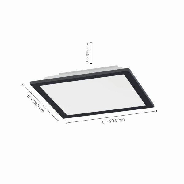 LED Deckenlampe Schwarz 18 W 2700-5000 K Fernbedienung