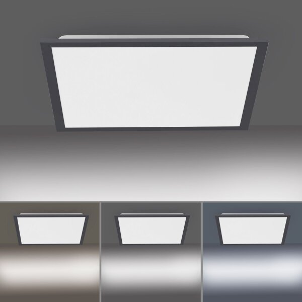LED Deckenlampe dimmbar L:44,5 cm Fernbedienung Schwarz