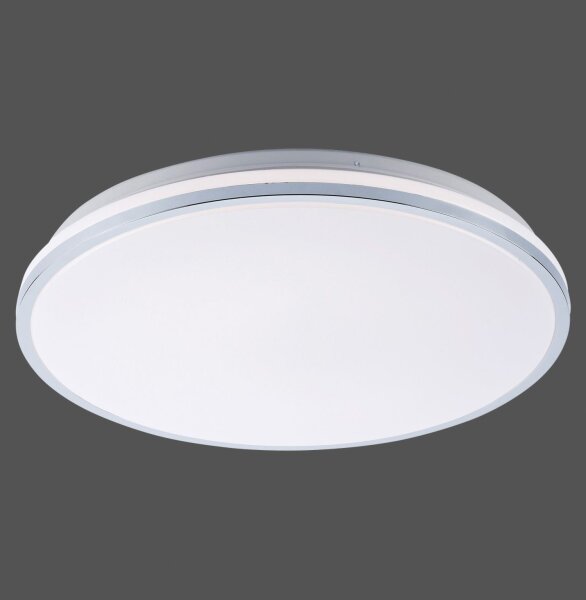 LED Deckenlampe in Chrom IP44 Ø49 cm 2500 lm blendarm