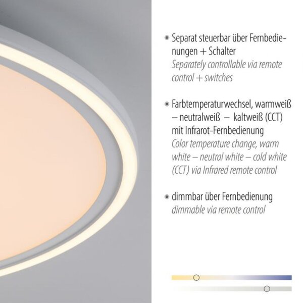 Dimmbare LED Deckenlampe Fernbedienung 2700-5000 K rund
