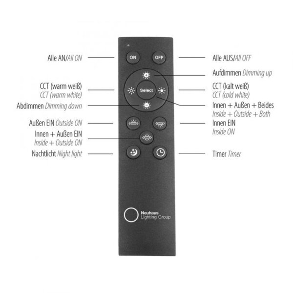 Dimmbare LED Deckenleuchte Fernbedienung 32 W 110 cm