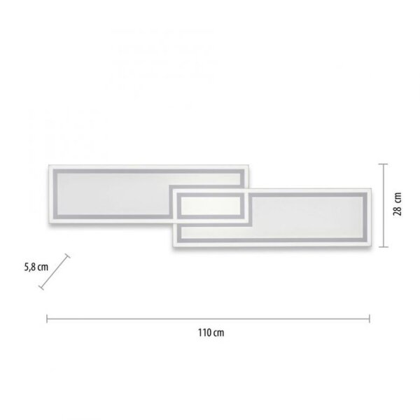 Dimmbare LED Deckenleuchte Fernbedienung 32 W 110 cm
