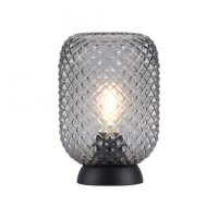 Lampe de table gris fumé noir verre métal...