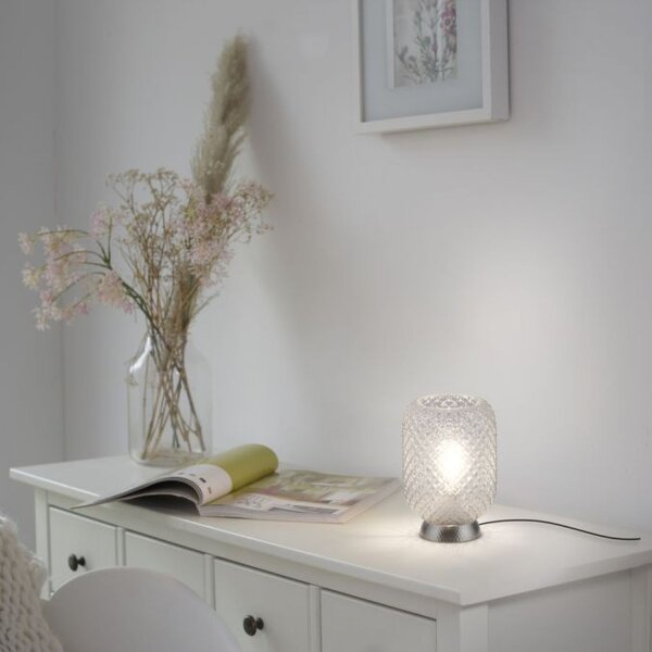 Lampe de table en acier Abat-jour en verre Métal 22,5 cm E27