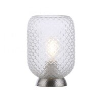 Lampe de table en acier Abat-jour en verre Métal...