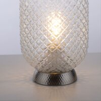 Lampe de table en acier Abat-jour en verre Métal...
