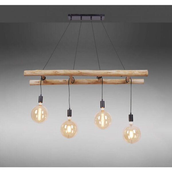 Lampe à suspendre Scandinave Bois 110 cm de long E27 naturel
