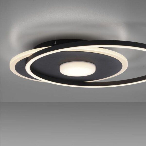 Lampe de plafonnier LED de style en métal noir 26 W 3000 K