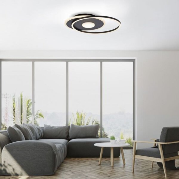 Lampe de plafonnier LED de style en métal noir 26 W 3000 K