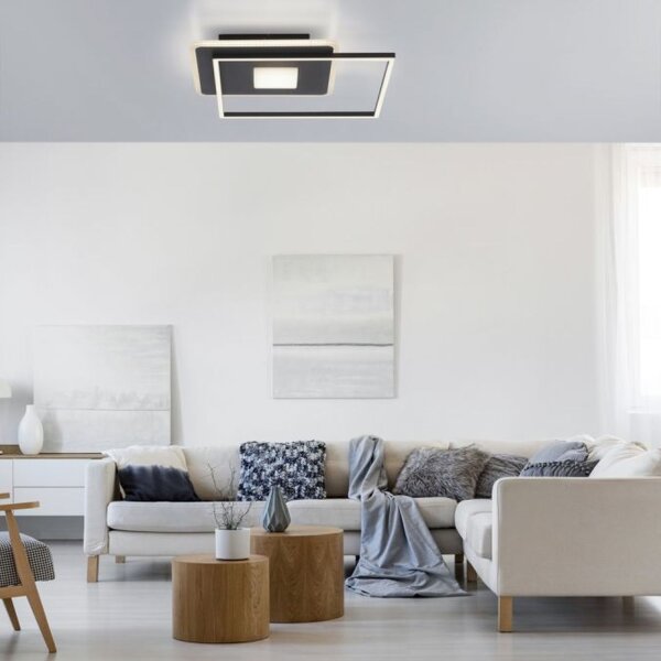 Stilvolle LED Deckenleuchte Schwarz B:45 cm 26 W 3000 K