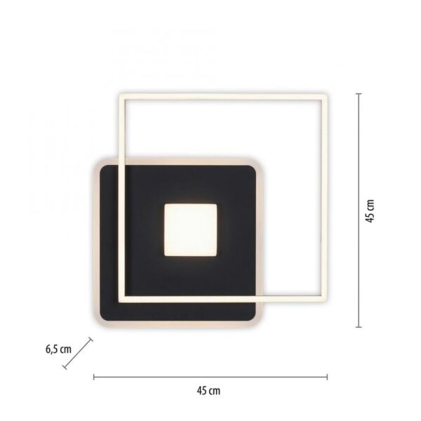 Stilvolle LED Deckenleuchte Schwarz B:45 cm 26 W 3000 K