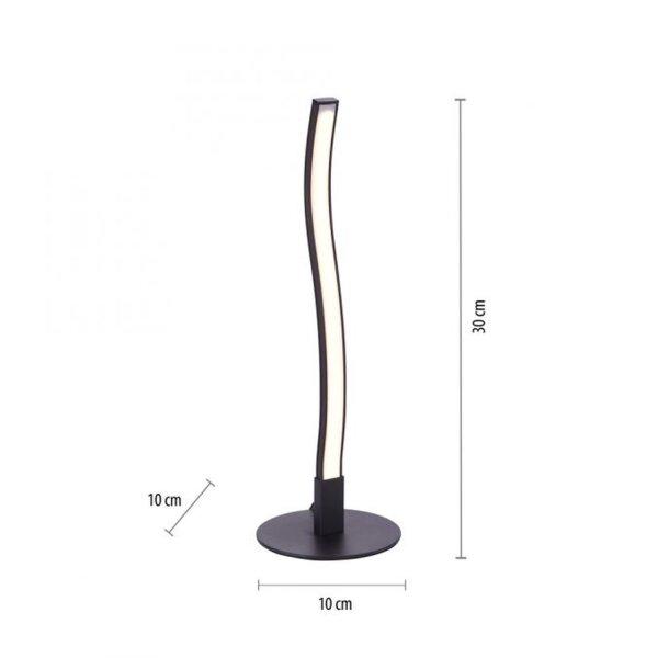 Lampe de table LED noire métal 30 cm 300 lm faible éblouissement