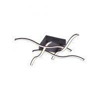 Plafonnier LED Vagues M&eacute;tal Noir L:55 cm 3000 K