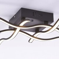 LED Deckenleuchte Wellen Metall Schwarz B:55 cm 3000 K