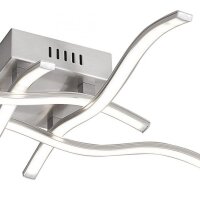 LED Deckenleuchte Wellen Metall in Stahl B:55 cm 3000 K