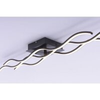 LED Deckenlampe Wellen Metall Schwarz 3920 lm Modern