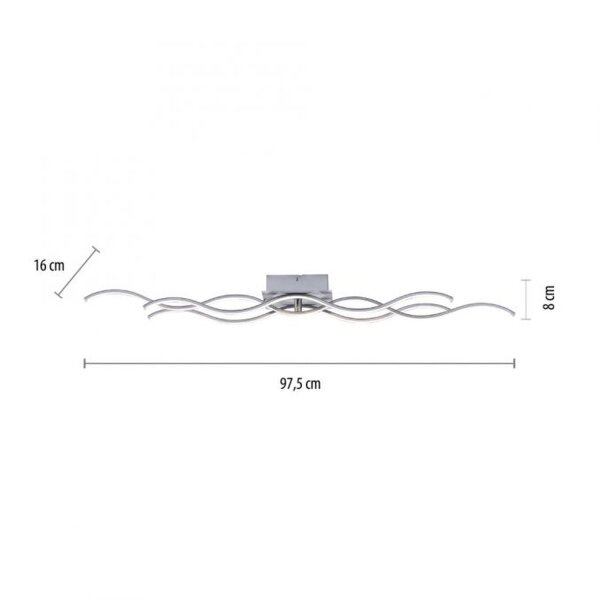 LED Deckenlampe Wellen Metall in Stahl 3000 K Modern