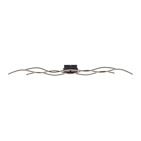 LED Deckenleuchte Wellen Metall Schwarz 139 cm 3000 K