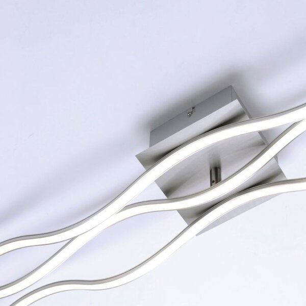 LED Deckenleuchte Wellen Metall in Stahl 139 cm 3000 K